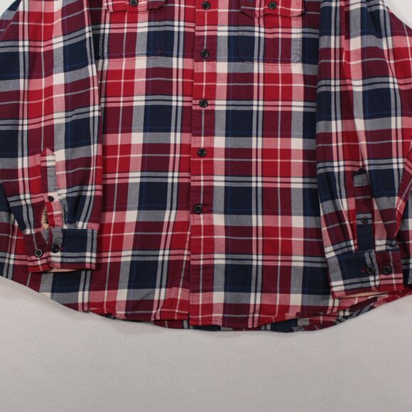 Izod Shirt Men's XXL Multicolor Long Sleeve Plaid Highland Twill Flannel - Picture 3 of 7
